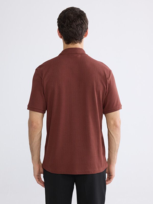 Moudda LC Waikiki - T-shirt manches courtes en jersey pour Homme couleur Marron - Tunisie 4