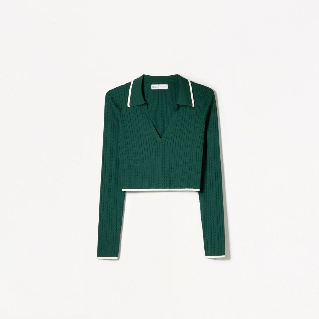 Moudda BERSHKA - Pull - Col Polo & Tresses Serrées - Tunisie 1