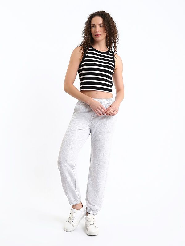 Moudda LC Waikiki - Pantalon en jersey Femme Mélange de gris - Tunisie 1