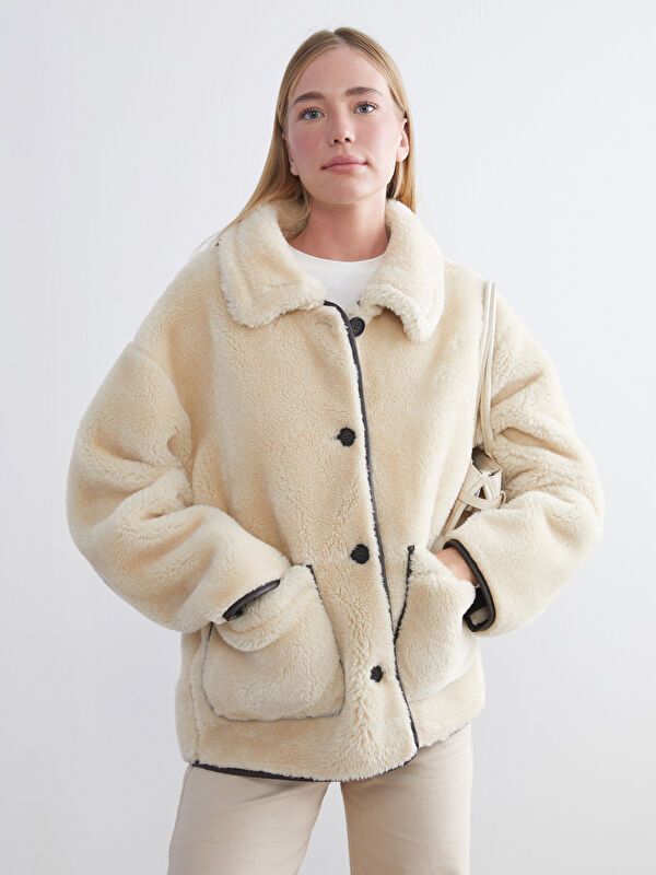 Moudda LC Waikiki - Manteau PU lourd Femme Ecru - Tunisie 1