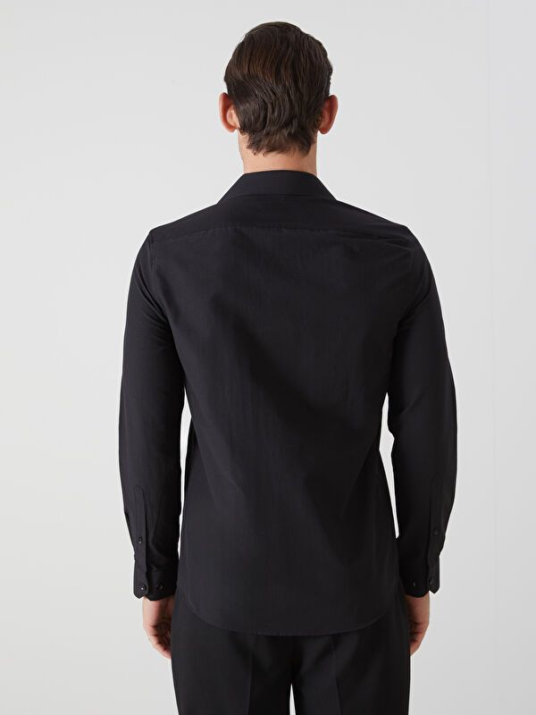 Moudda LC Waikiki - Chemise tissée manches longues basique Homme Noir - Tunisie 4