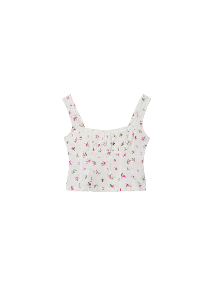 Moudda STRADIVARIUS - Top Rustique à Bretelles avec Dentelle Imprimé - Tunisie 1