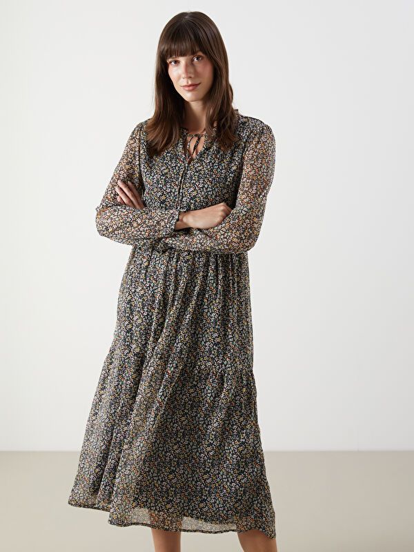 Moudda LC Waikiki - Robe tissée maternité manches longues Femme Imprimé vert - Tunisie 2