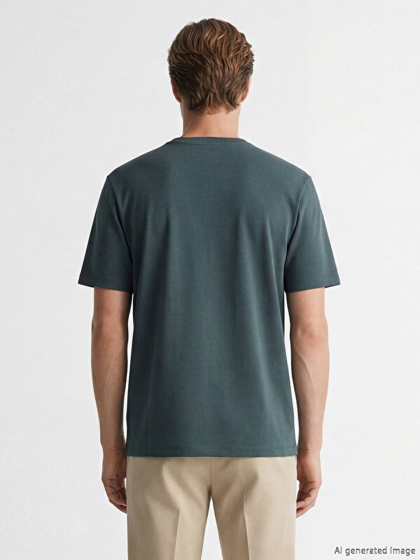 Moudda LC Waikiki - T-shirt manches courtes en jersey pour Homme couleur Vert - Tunisie 3