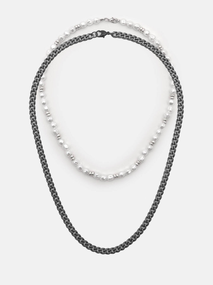 Moudda PULL & BEAR - Bijoux - Pack 2 Colliers Perle + Chaîne - Tunisie 2