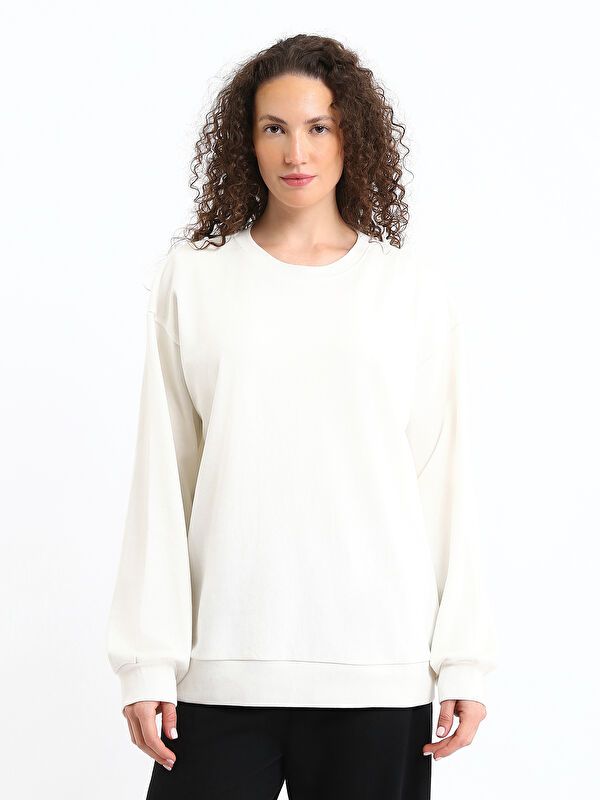 Moudda LC Waikiki - Sweatshirt en jersey Femme Ecru - Tunisie 1