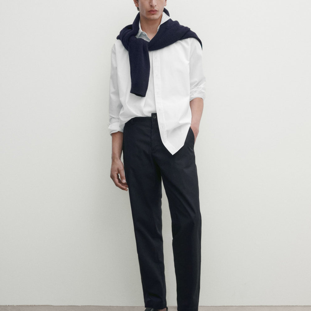 Moudda Massimo Dutti - Pantalon 100% coton sergé léger coupe fuselée - Tunisie 2