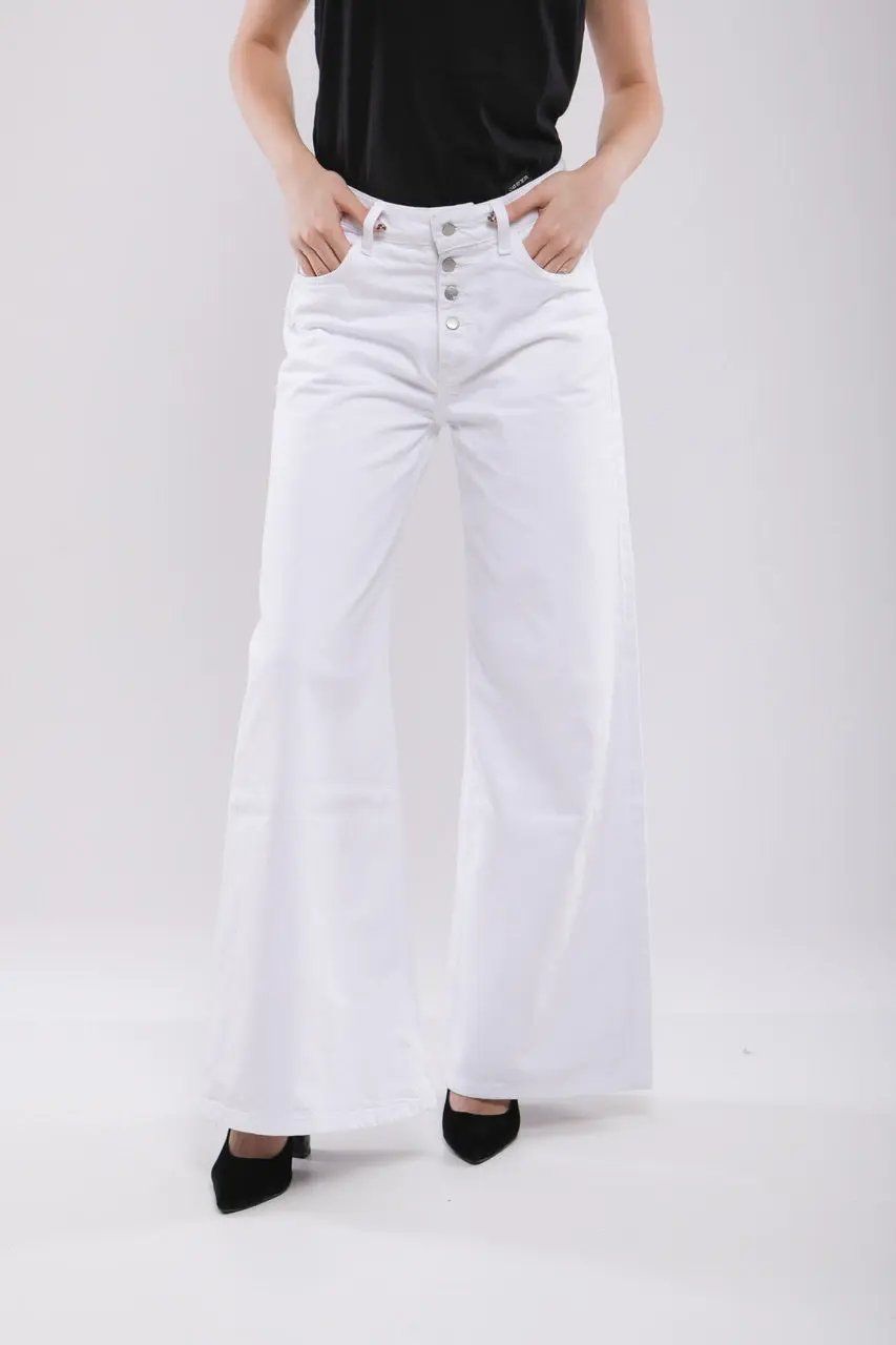 Moudda Billiorich - Pantalon Large Femme en Jean Blanc - Tunisie 1