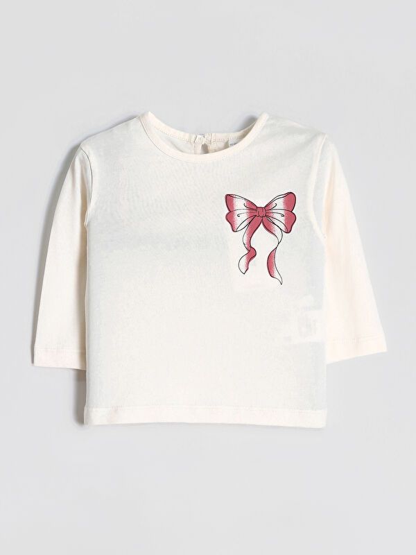 Moudda LC Waikiki - Body en jersey manches longues Fille Crème - Tunisie 1