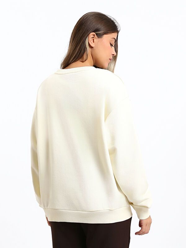 Moudda LC Waikiki - Sweatshirt en jersey - Sous licence couleur Écru pour femmes - Tunisie 5