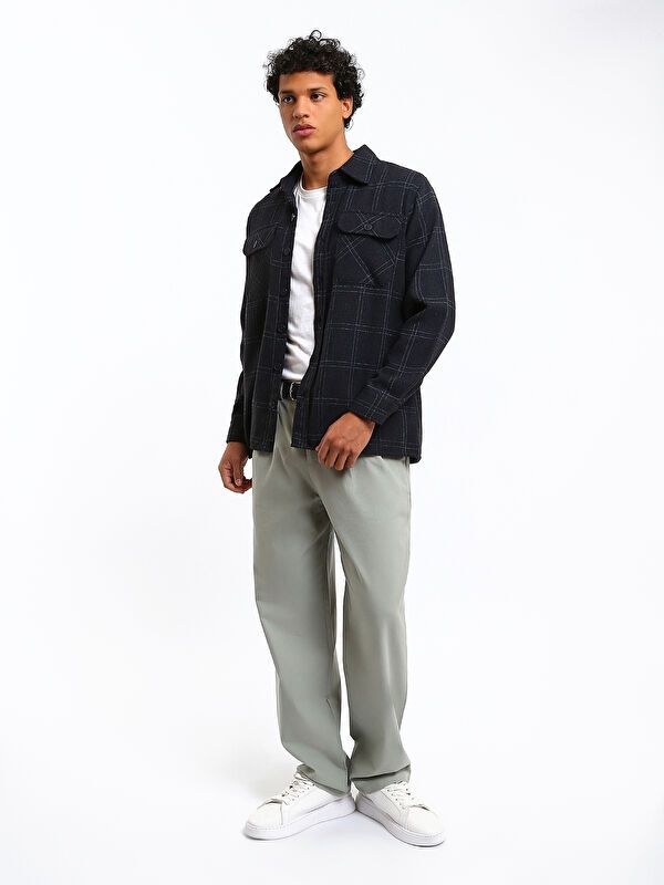 Moudda LC Waikiki - Surchemise en tissu (Shacket) couleur Bleu marine pour hommes - Tunisie 2