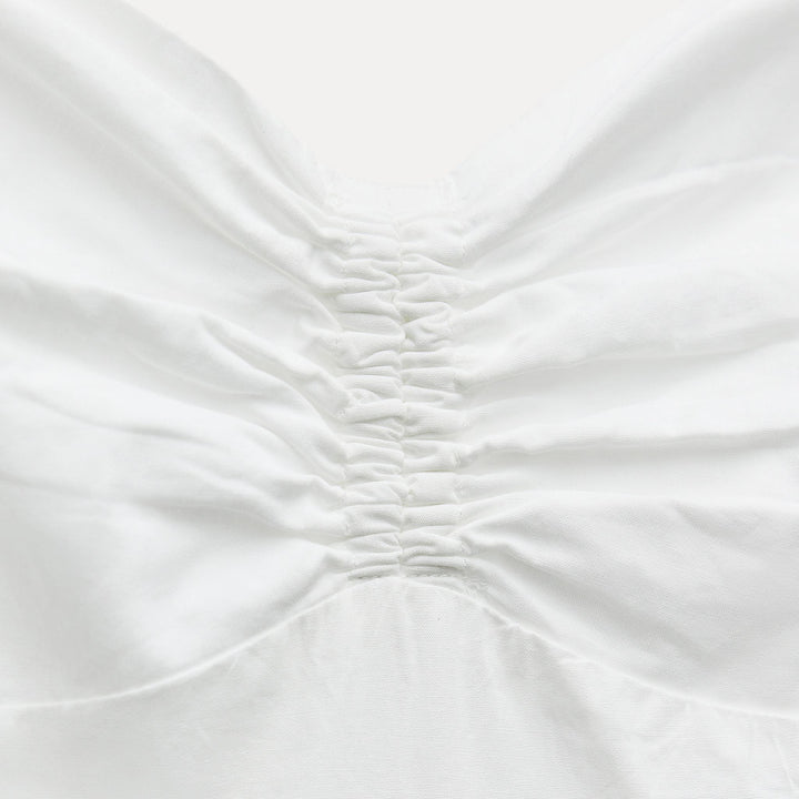 Moudda ZARA - Robe mi-longue gabardine fines bretelles jupe volants - Tunisie 3