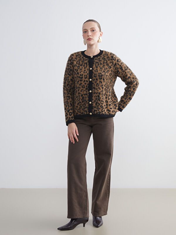 Moudda LC Waikiki - Cardigan tricot épais Femme Jacquard camel - Tunisie 2