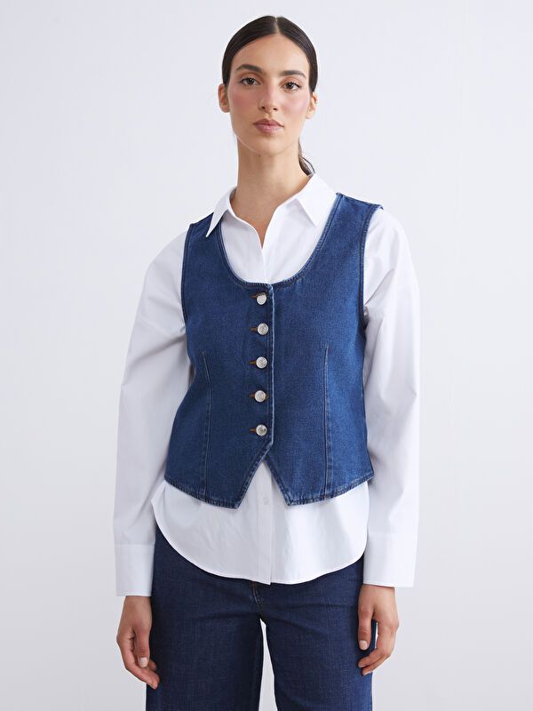 Moudda LC Waikiki - Débardeur tissé denim Femme Rodéo noir - Tunisie 1