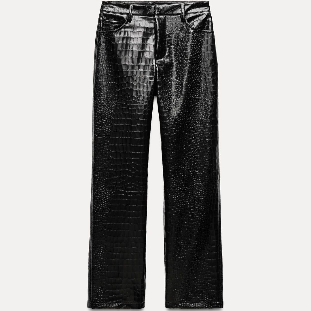 Moudda ZARA - Pantalon droit similicuir motif noix de coco - Tunisie 1