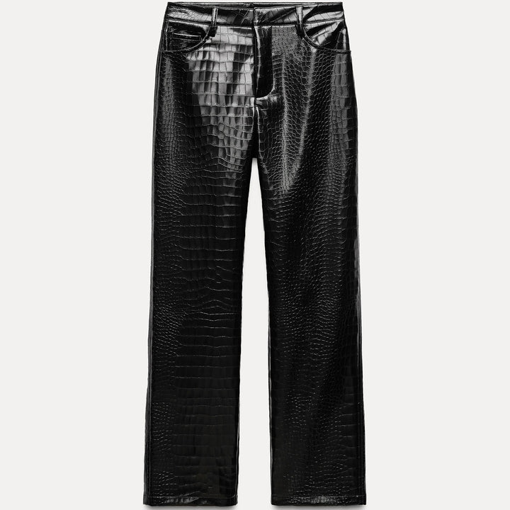 Moudda ZARA - Pantalon droit similicuir motif noix de coco - Tunisie 1