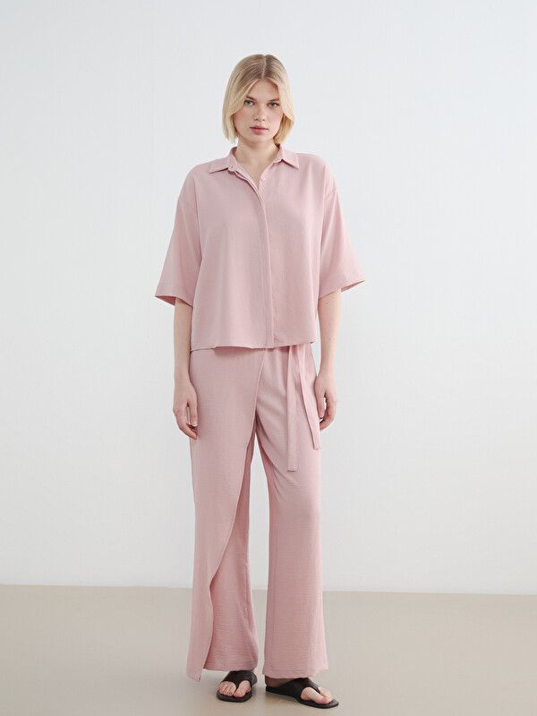Moudda LC Waikiki - Pantalon fin en tissu pour Femme couleur Rose - Tunisie 1