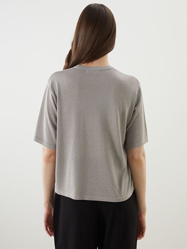 Moudda LC Waikiki - Pull tricot manches courtes Femme Gris - Tunisie 4