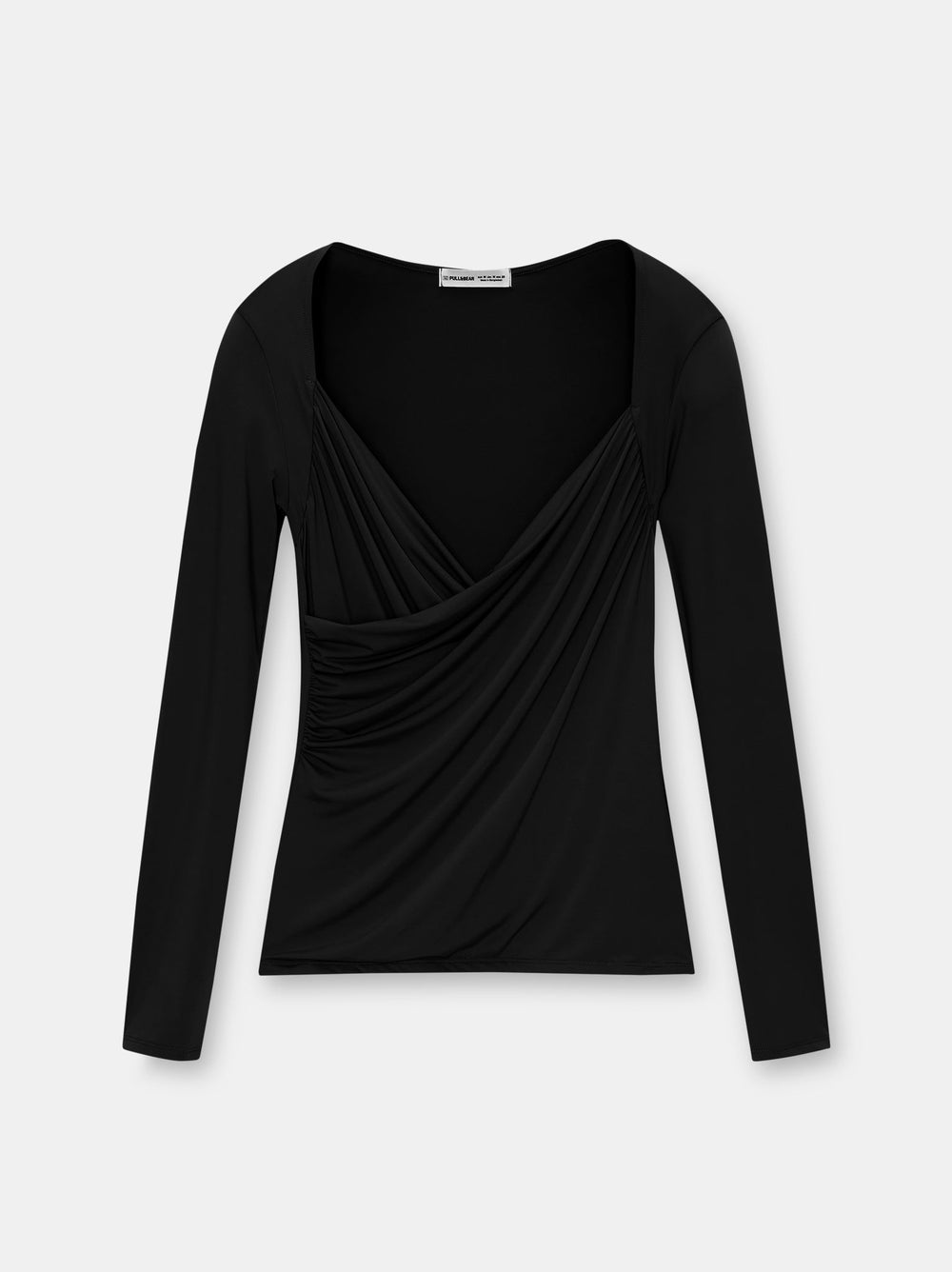 Moudda PULL & BEAR - Body Top Polyamide Manches Longues Encolure Croisée Froncé - Tunisie 2