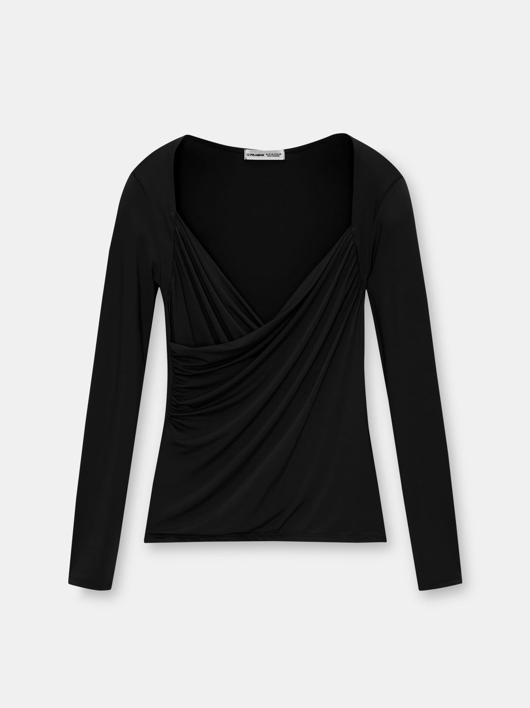 Moudda PULL & BEAR - Body Top Polyamide Manches Longues Encolure Croisée Froncé - Tunisie 2