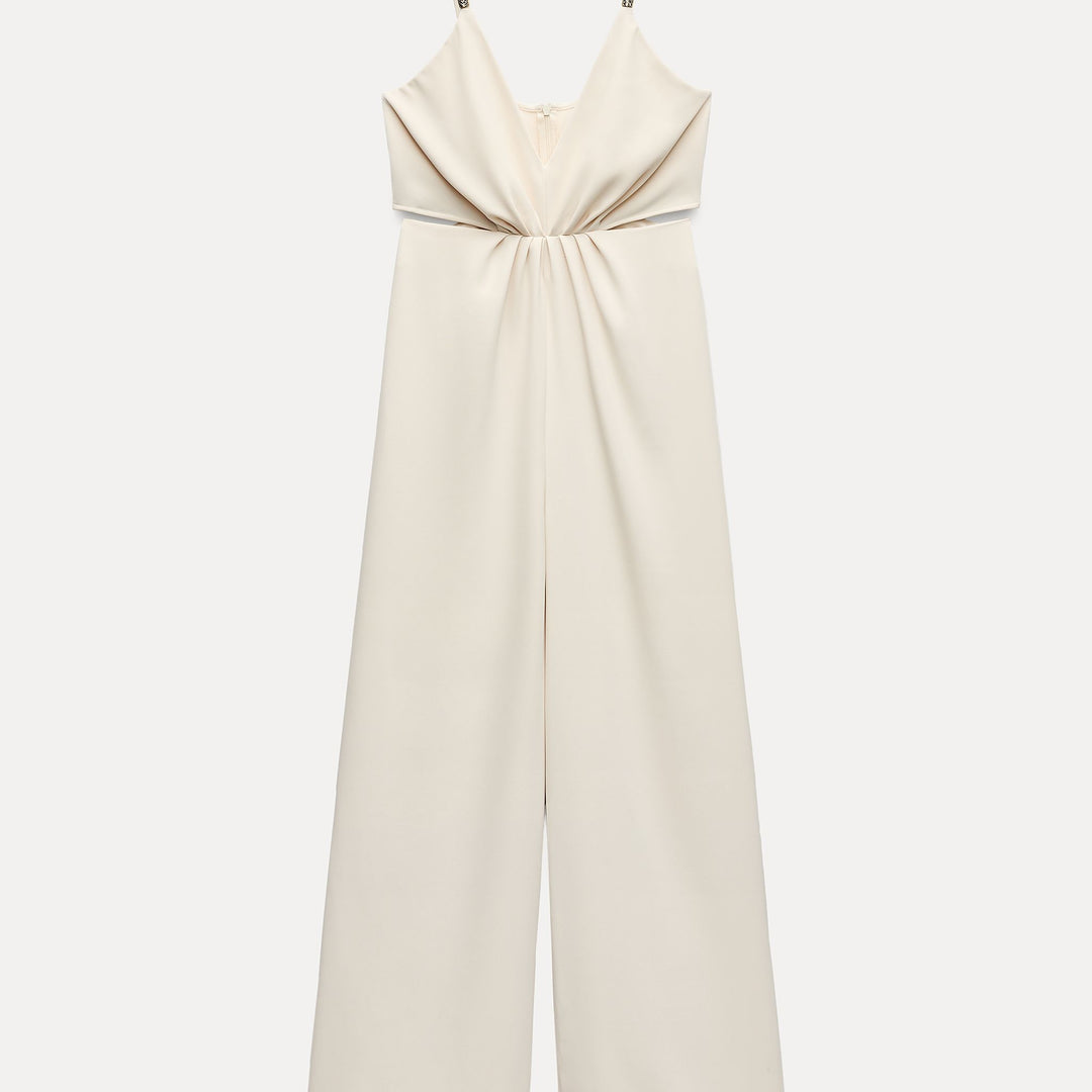 Moudda ZARA - Combinaison longue en crêpe, détails dorés - Tunisie 2