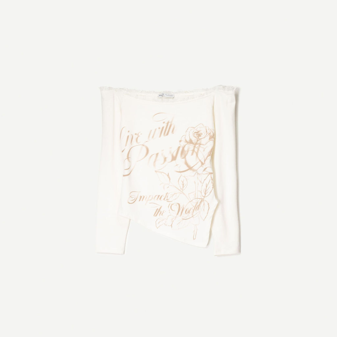 Moudda BERSHKA - T-Shirt Asymétrique - Chiffon - Tunisie 1
