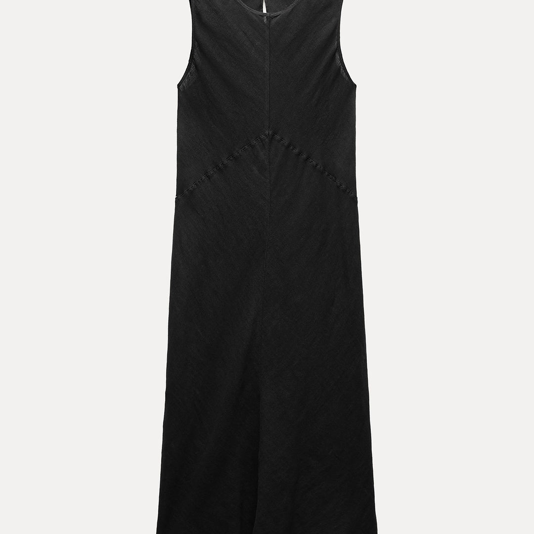Moudda ZARA - Robe Midi en Lin Sans Manches Coupe Biais - Tunisie 1