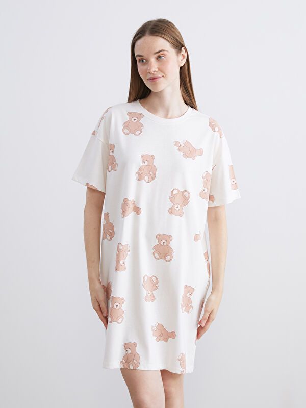 Moudda LC Waikiki - Chemise de nuit Femme Impression rose pâle - Tunisie 1