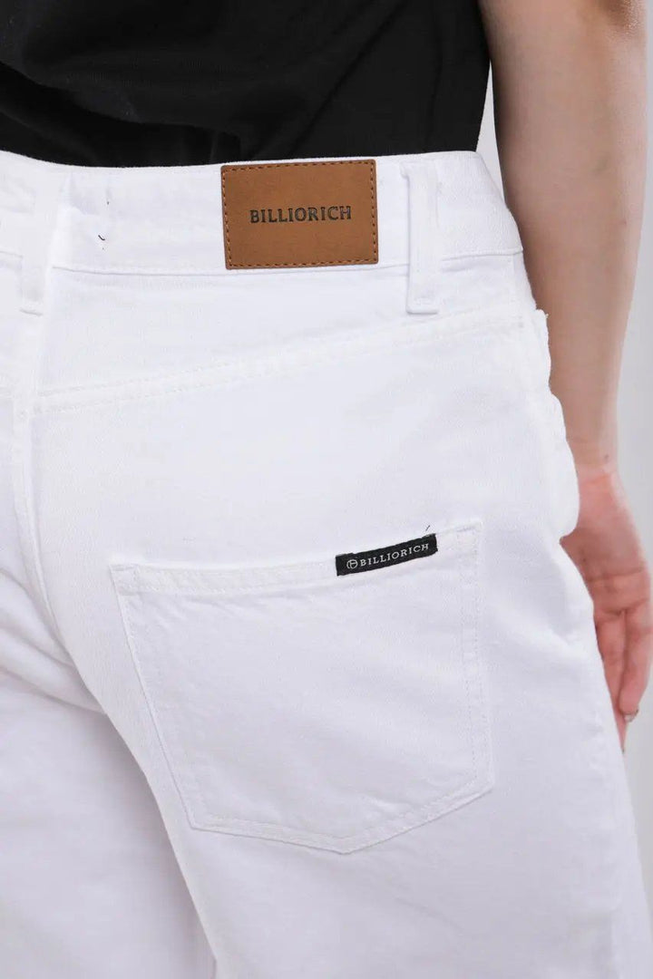 Moudda Billiorich - Pantalon Large Femme en Jean Blanc - Tunisie 4