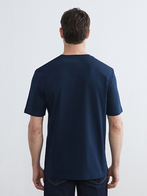 Moudda LC Waikiki - T-shirt basique col rond manches courtes en jersey pour Homme couleur Nouveau Bleu marine - Tunisie 4