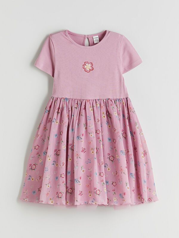 Moudda LC Waikiki - Robe en jersey manches courtes Fille Lilas rose - Tunisie 1
