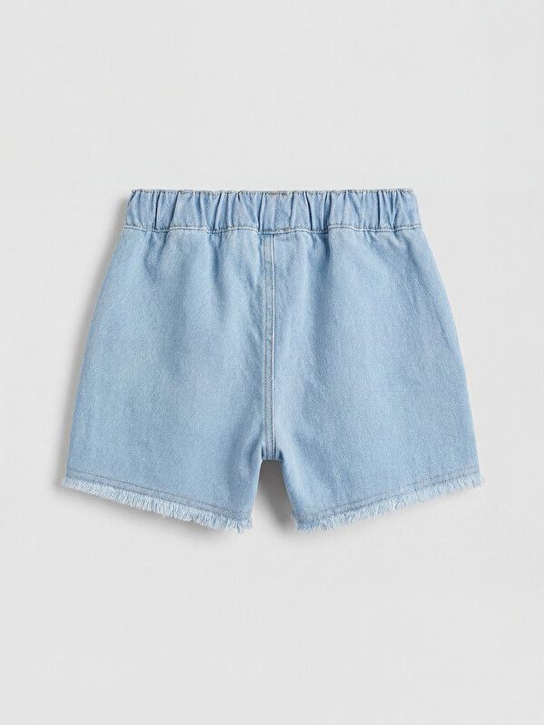 Moudda LC Waikiki - Bermuda en denim pour Fille couleur Bleu clair délavé à l'acide - Tunisie 2