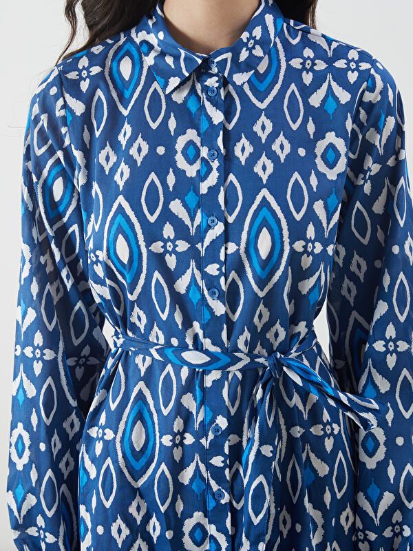 Moudda LC Waikiki - Robe tissée manches longues Femme Imprimé en blanc - Tunisie 3