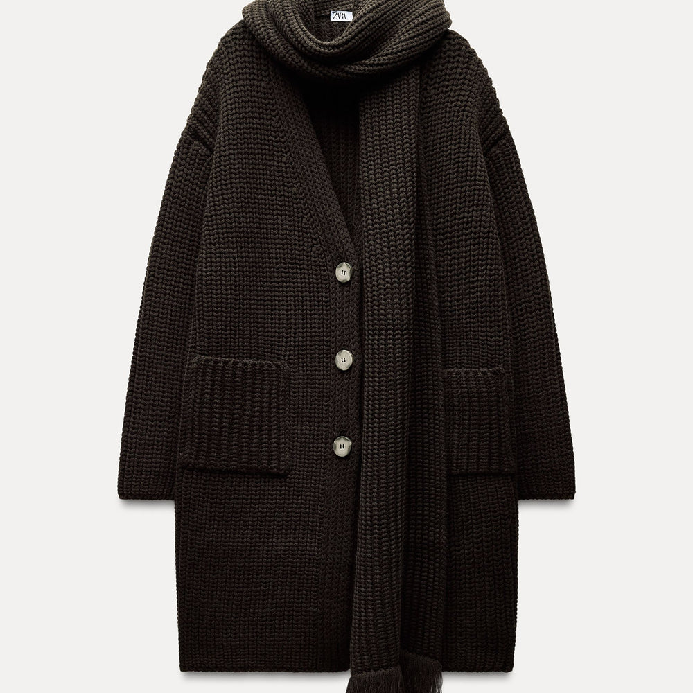 Moudda ZARA - Manteau Long à Écharpe Amovible - Tunisie 2