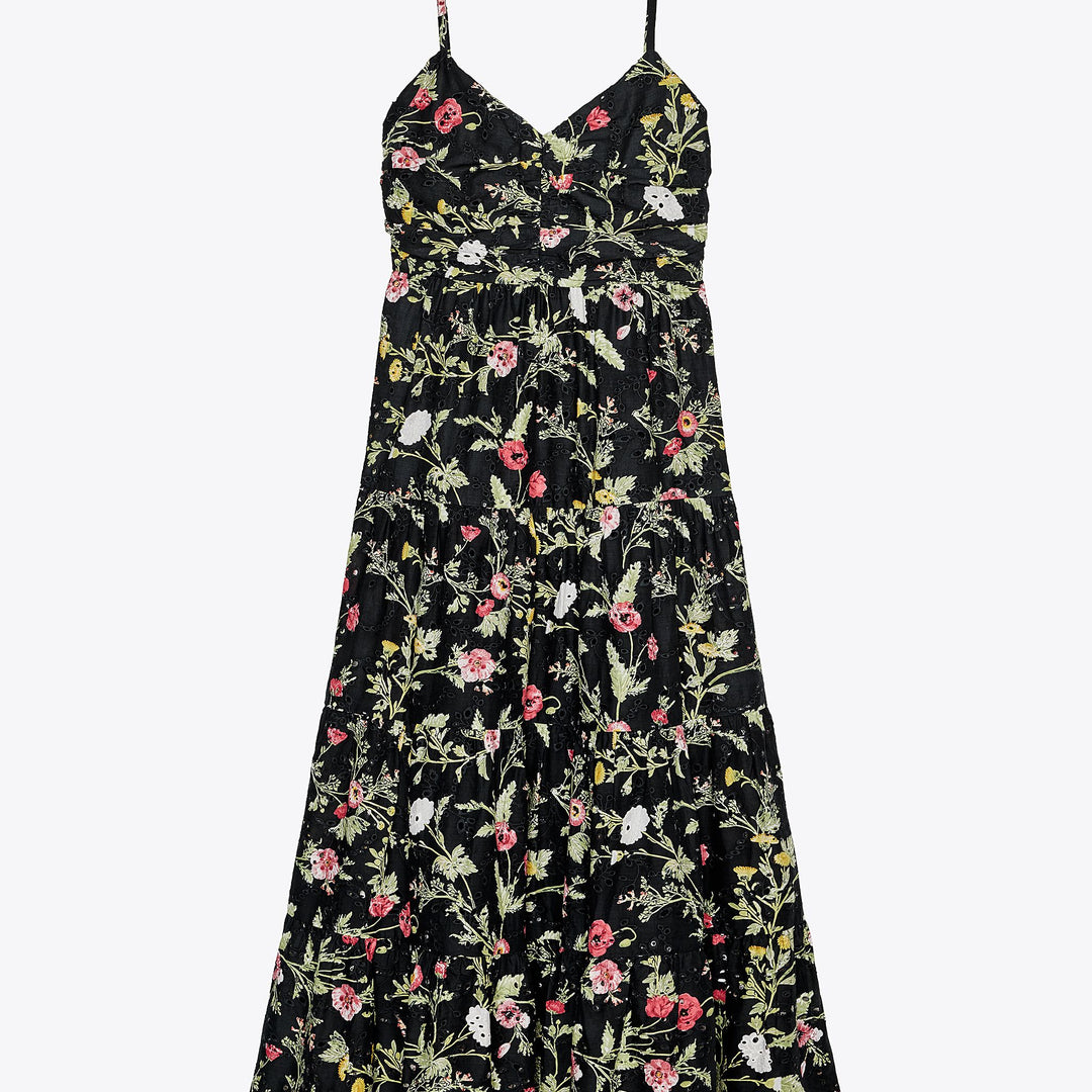 Moudda ZARA - Robe Midi Bretelles - Broderie Suisse & Imprimé Floral - Tunisie 1