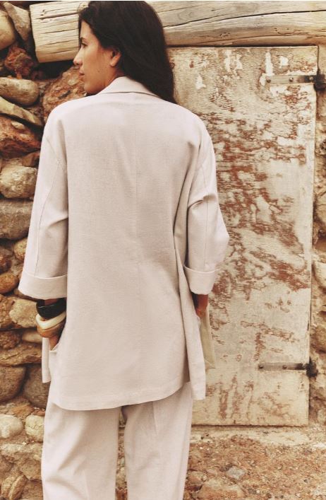 Blazer lin croisé déstructuré (Ensemble)
