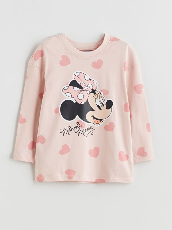 Moudda LC Waikiki - Pyjama manches longues en jersey mi-saison couleur Rose clair imprimé pour filles - Tunisie 2