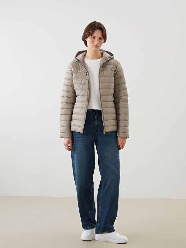 Moudda LC Waikiki - Manteau matelassé léger Femme Brun clair - Tunisie 2