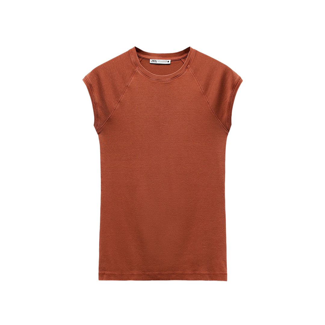 Moudda ZARA - T-shirt Coton Lavé Manches Courtes Raglan - Tunisie 3