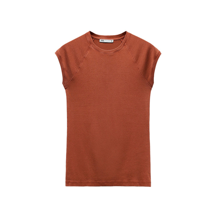 Moudda ZARA - T-shirt Coton Lavé Manches Courtes Raglan - Tunisie 3