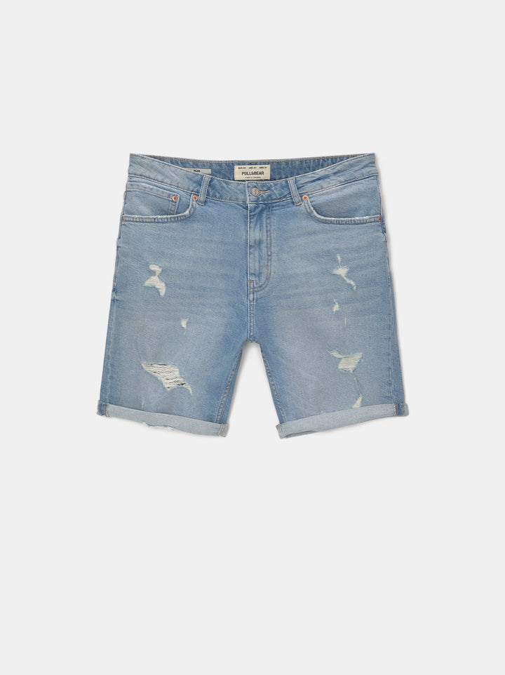 Moudda PULL & BEAR - Bermuda Denim Slim Déchiré TG PK - Tunisie 2
