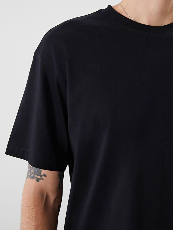 Moudda LC Waikiki - T-shirt jersey basique manches courtes Homme Noir - Tunisie 3