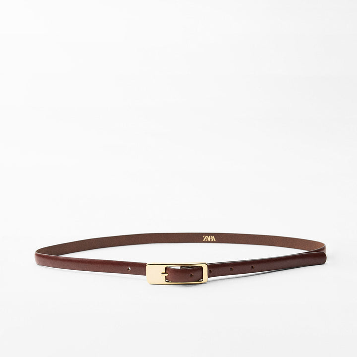 Moudda ZARA - Ceinture fine en cuir avec boucle rectangulaire - Tunisie 1