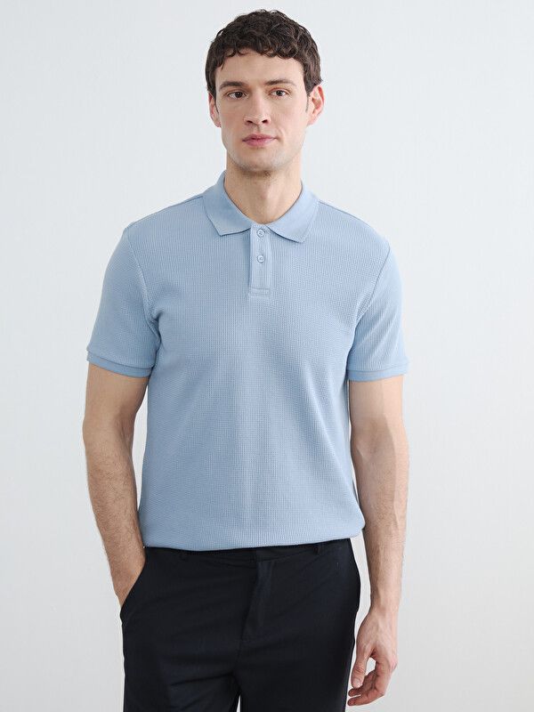 Moudda LC Waikiki - T-shirt manches courtes en jersey pour Homme couleur Bleu - Tunisie 1