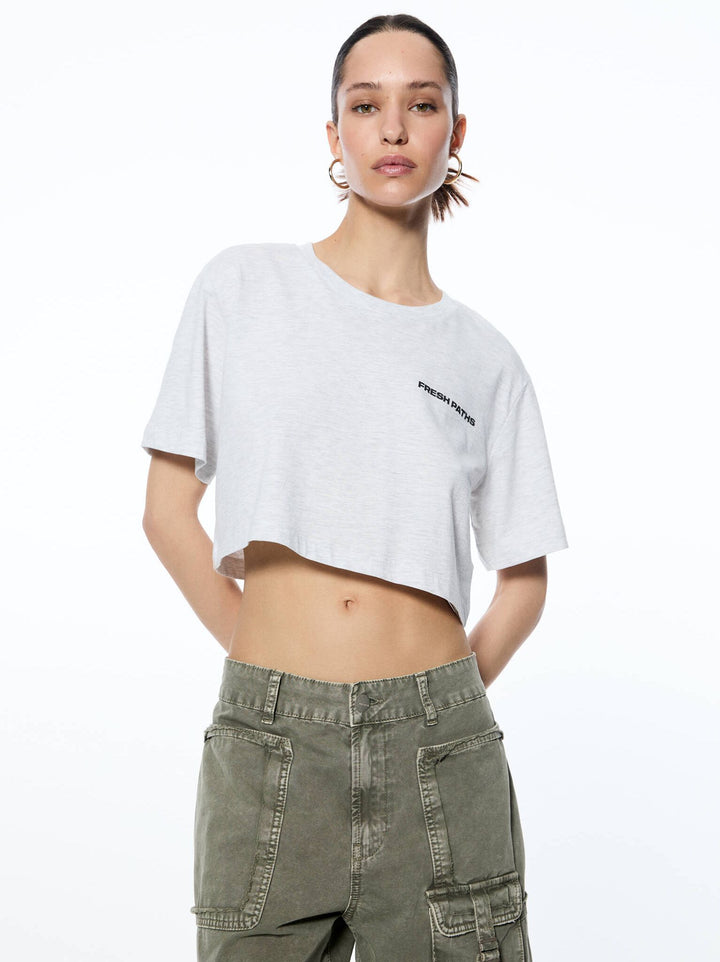 Moudda PULL & BEAR - Body Graphique Textes Crop Gris - Tunisie 4