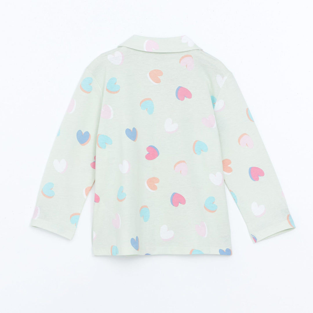 Moudda LC Waikiki - Pyjama en jersey manches longues moyen Fille Imprimé vert - Tunisie 3