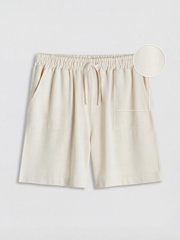Moudda LC Waikiki - Short en tissu pour Femme couleur Beige clair - Tunisie 1