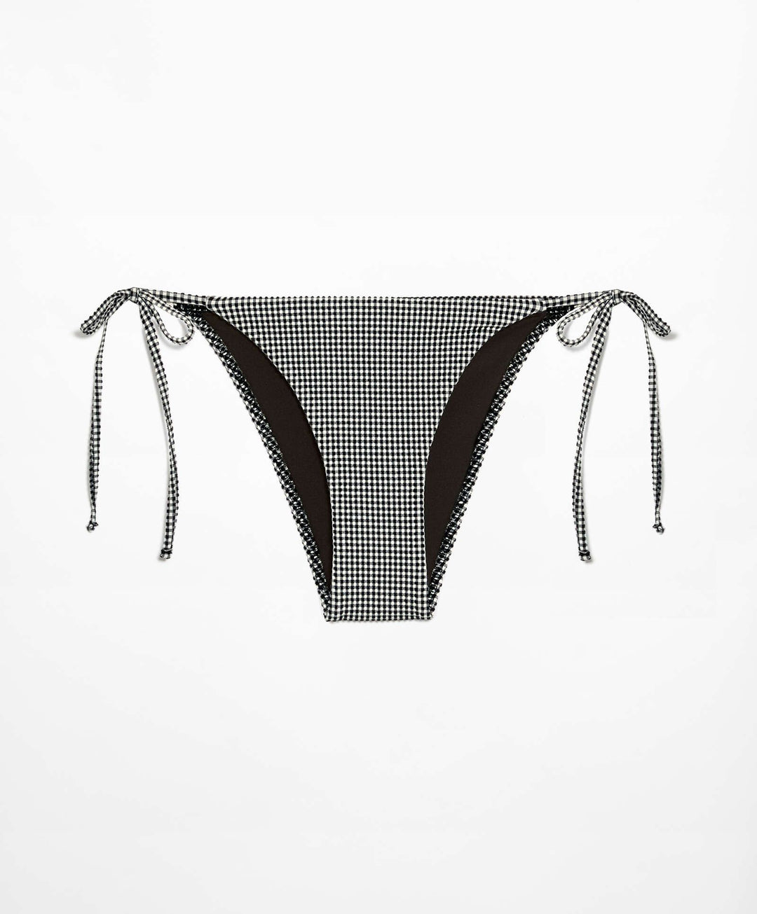 Moudda Oysho - Culotte Moyenne à Nœuds Mini Vichy Noir - Tunisie 4