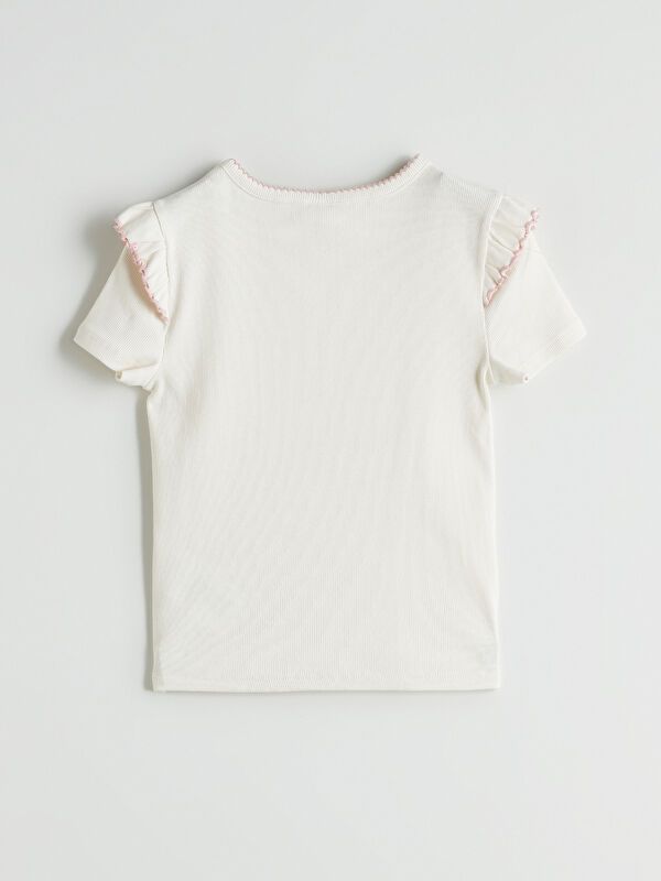 Moudda LC Waikiki - Body jersey manches courtes Fille Ecru - Tunisie 3