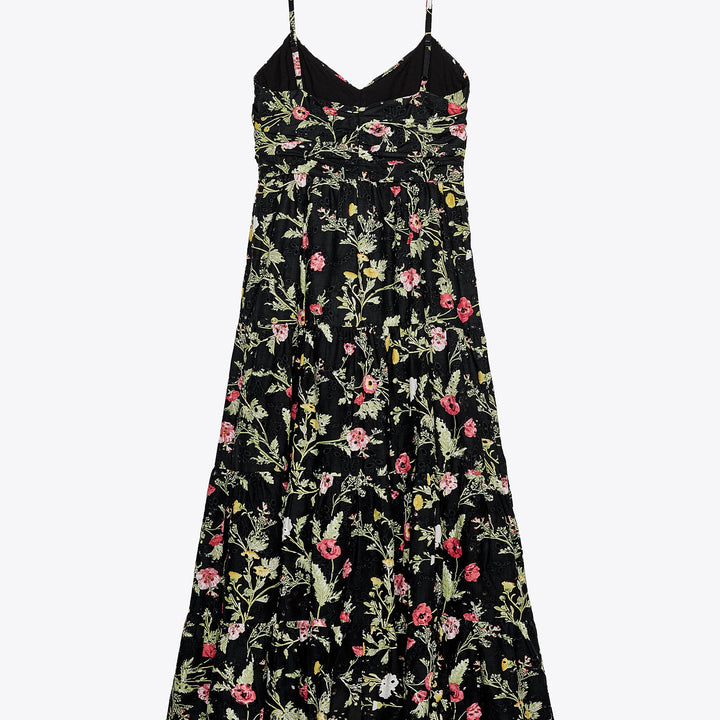 Moudda ZARA - Robe Midi Bretelles - Broderie Suisse & Imprimé Floral - Tunisie 2